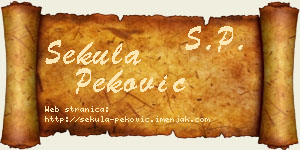 Sekula Peković vizit kartica